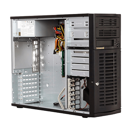 Сервер Supermicro SYS-7046A CSE-733 noCPU X8DTU-F 12хDDR3 softRaid IPMI 1х500W PSU Ethernet 2х1Gb/s 4х3,5" BPN SAS743TQ FCLGA1366 (7)